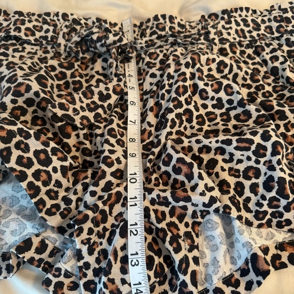 Jolt Women's Size XL Leopard Print Linen Blend Paperbag Tie Waist Casual Shorts - Picture 7 of 8